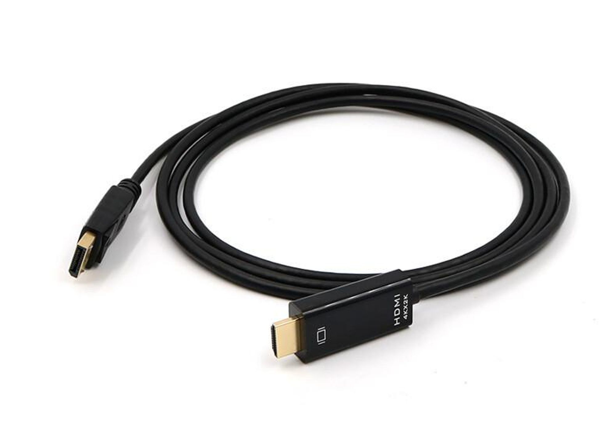 DisplayPort auf HDMI Adapter Kabel 1,8m DP 1.2 HDMI 1.4 4K Full HD 1080p schwarz