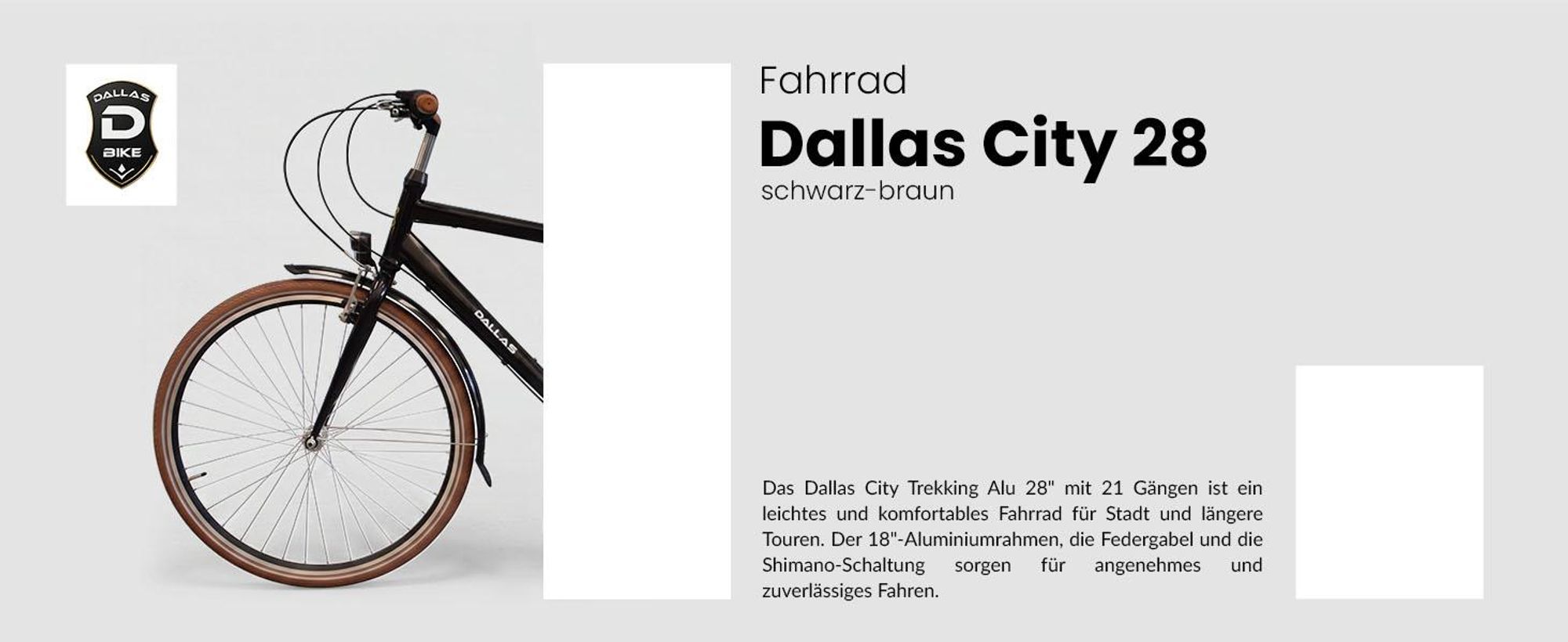 Dallas Bike Trekkingrad Herren - 28 Zoll - Stahlrahmen XL 21" - Schwarz-Braun - Shimano 7-Gang - Reflexreifen