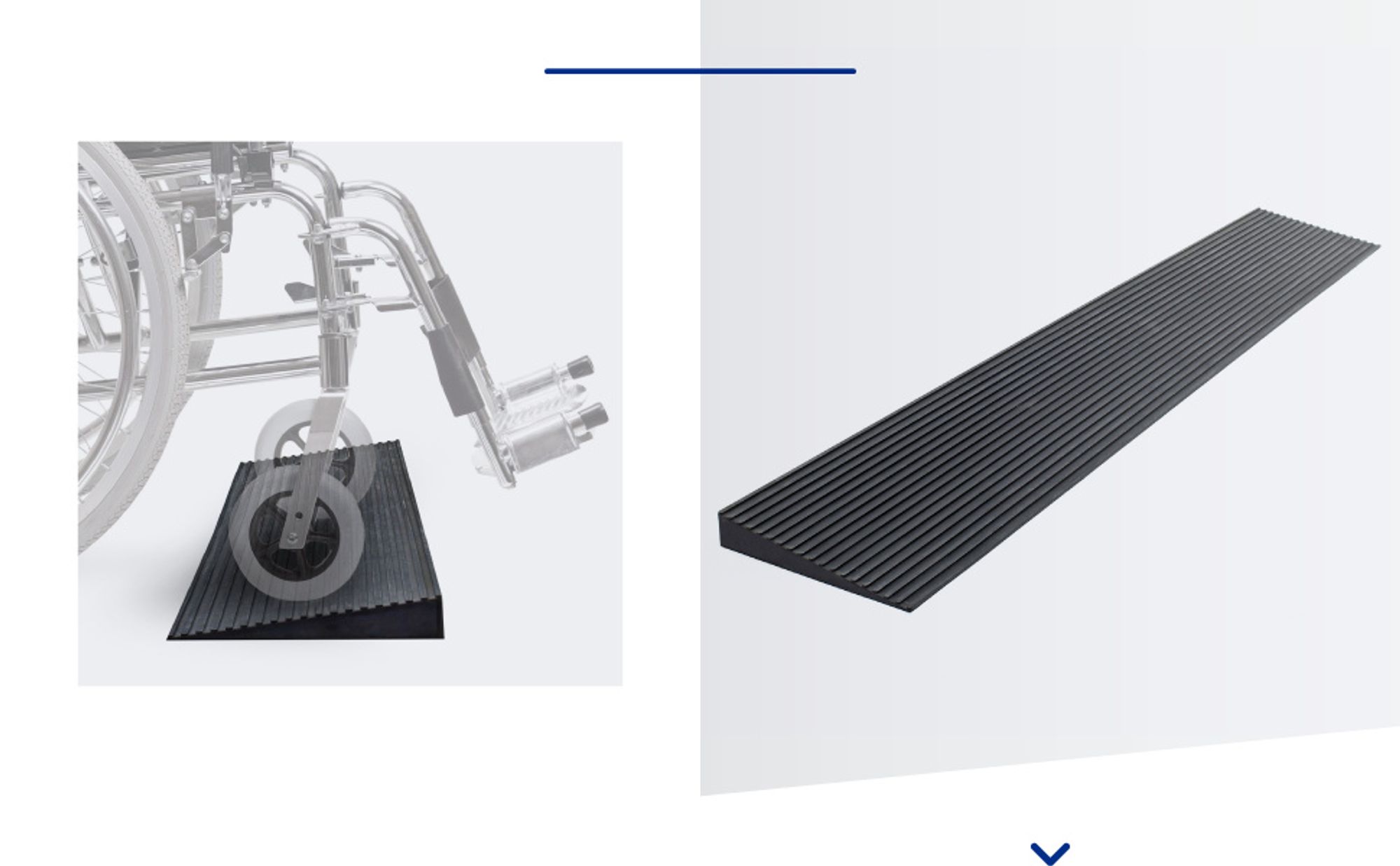 Wiltec Türschwellenrampe 900x200x30 mm für Rollstuhl & Rollator, schwarz, Rollstuhlrampe aus Vollgummi, rutschfeste Oberfläche, Bordsteinrampe kürzbar