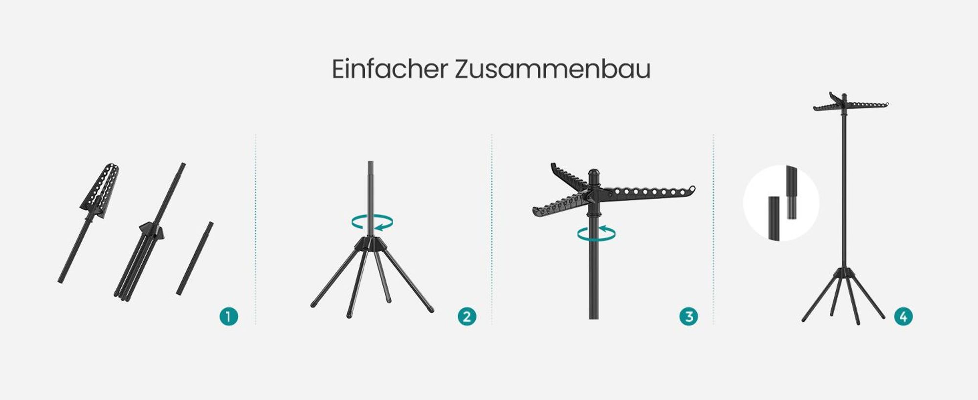 SONGMICS Wäscheständer, Standtrockner, klappbar, für Innenbereich, Edelstahl, für Kleidung und Socken