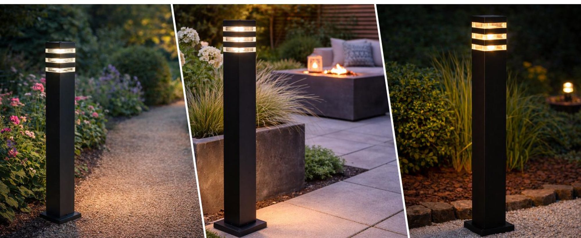 LUMILED Wegeleuchte Außen Pollerleuchte Außenstehleuchte Stehlampe Außenleuchte Außenbeleuchtung Gartenleuchte Wegelampe 80cm IP44 E27 Fassung max 13W