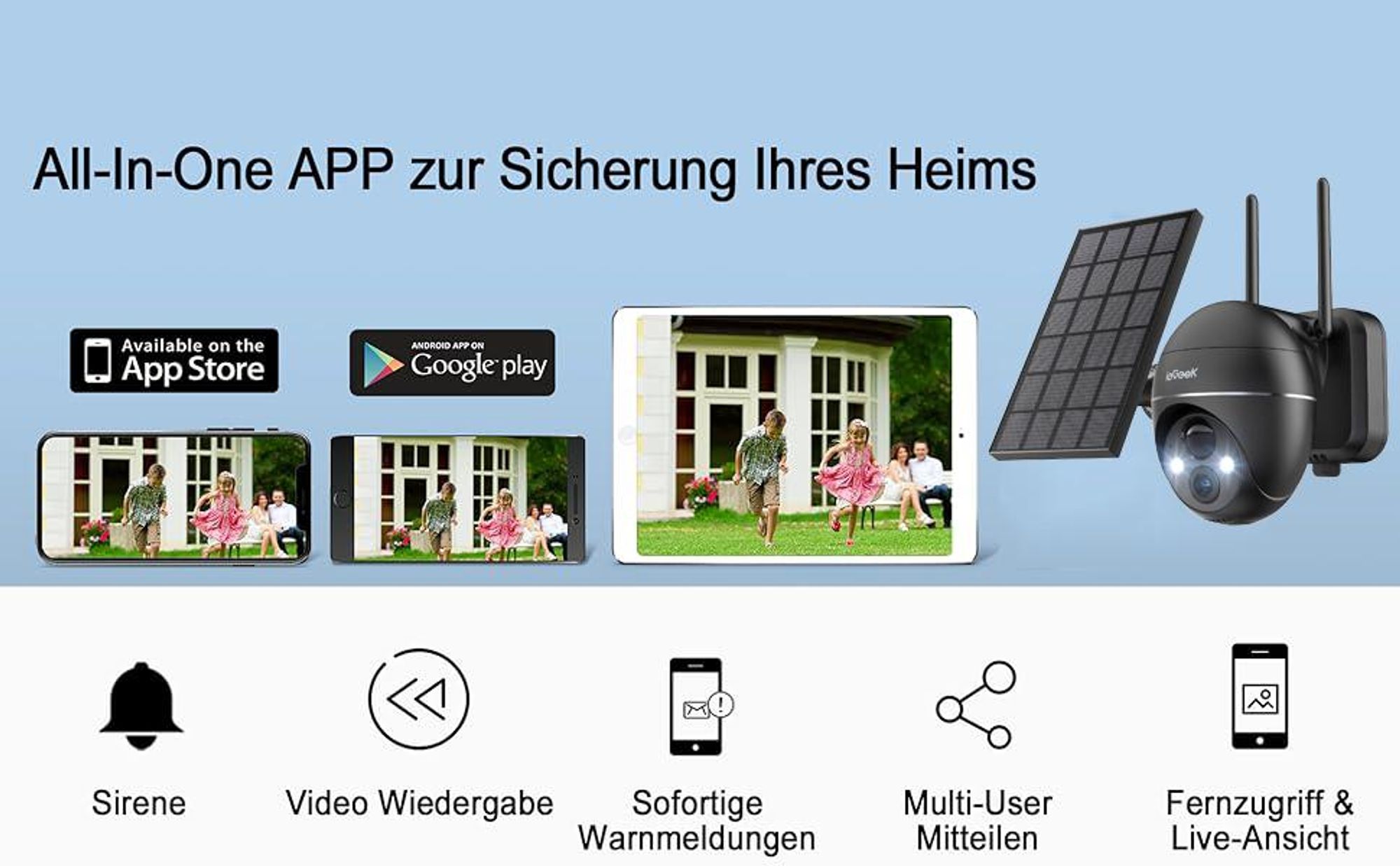 Gegensprechfunktion,Alexa-Unterstützung,All in one e APP