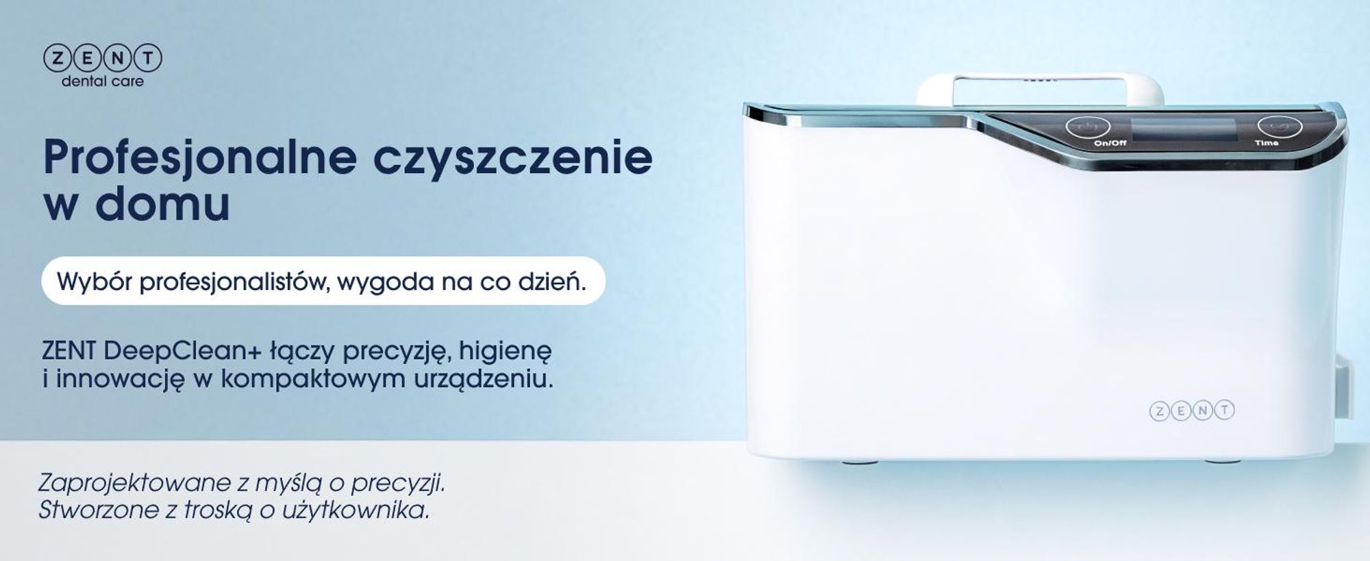 ZENT Myjka Ultradźwiękowa 600ml do Okularów, Nakładek ortodontycznych, Protez, Biżuterii, Energooszczędna, Biała