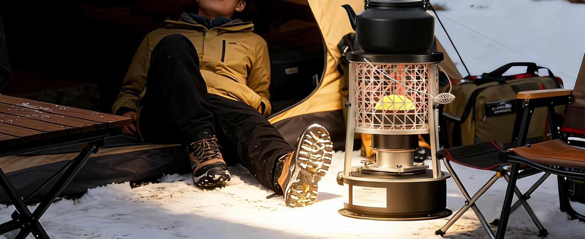 Mobiler Heizstrahler 2600W, Petroleum-Kerosinofen für Outdoor & Camping, Dochtheizung, 5L Tank, 12,5h Laufzeit, stromlos