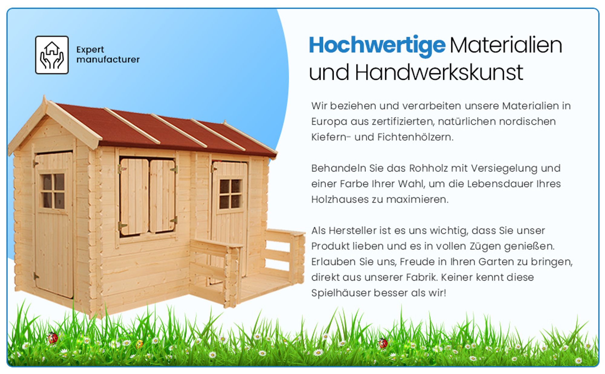 Timbela Kinderspielhaus aus Holz - Spielhaus im Freien für Kinder - B178xL241xH151 cm/2,63m2 Gartenspielhaus - Garten-Sommerhaus für Kinder M503