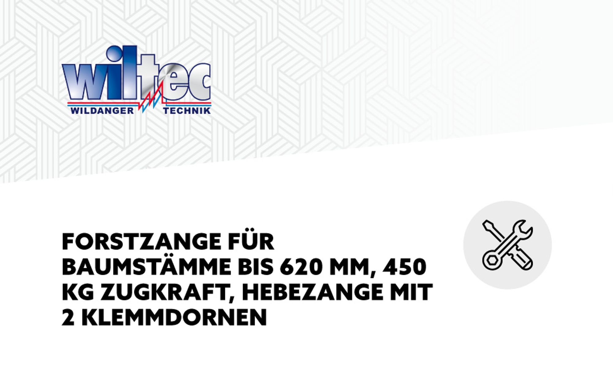 Wiltec Forstzange für Baumstämme bis 620 mm, 450 kg Zugkraft, Holzzange Hebezange Packzange mit 2 Klemmdornen