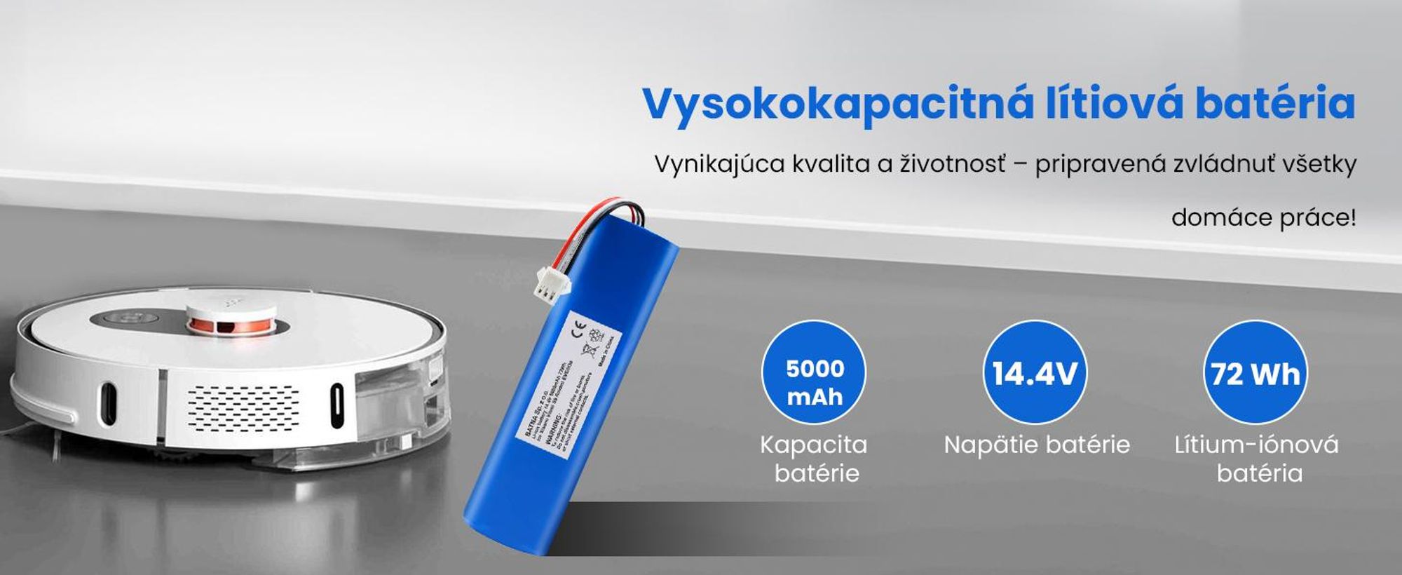 Náhradná batéria pre Roidmi EVE Plus Xclea H30 5000 mAh 14,4 V