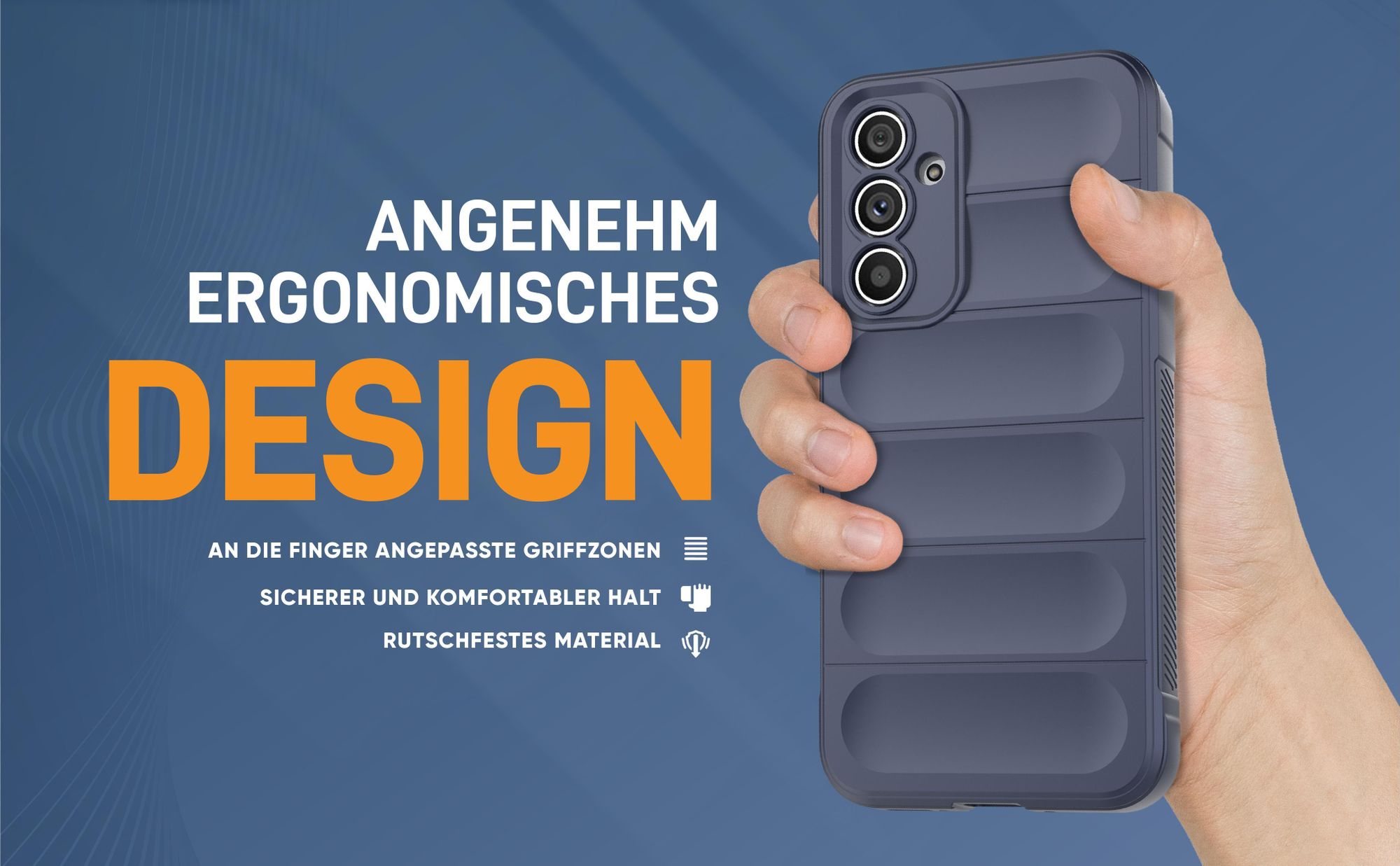 Blaue rutschfeste Hülle für Samsung Galaxy A54 5G mit weichem Mikrofaser Inlay