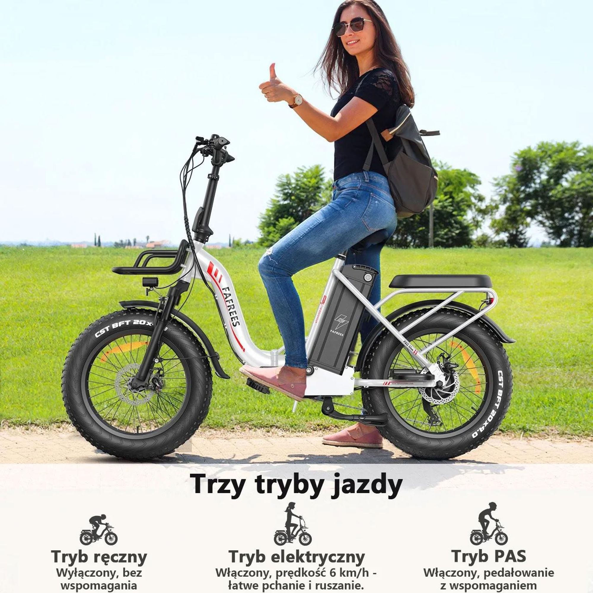 Electric Bike FAFREES F20 Max - Bateria 48V30AH Opona 20" Hamulec tarczowy mechaniczny - Czarny