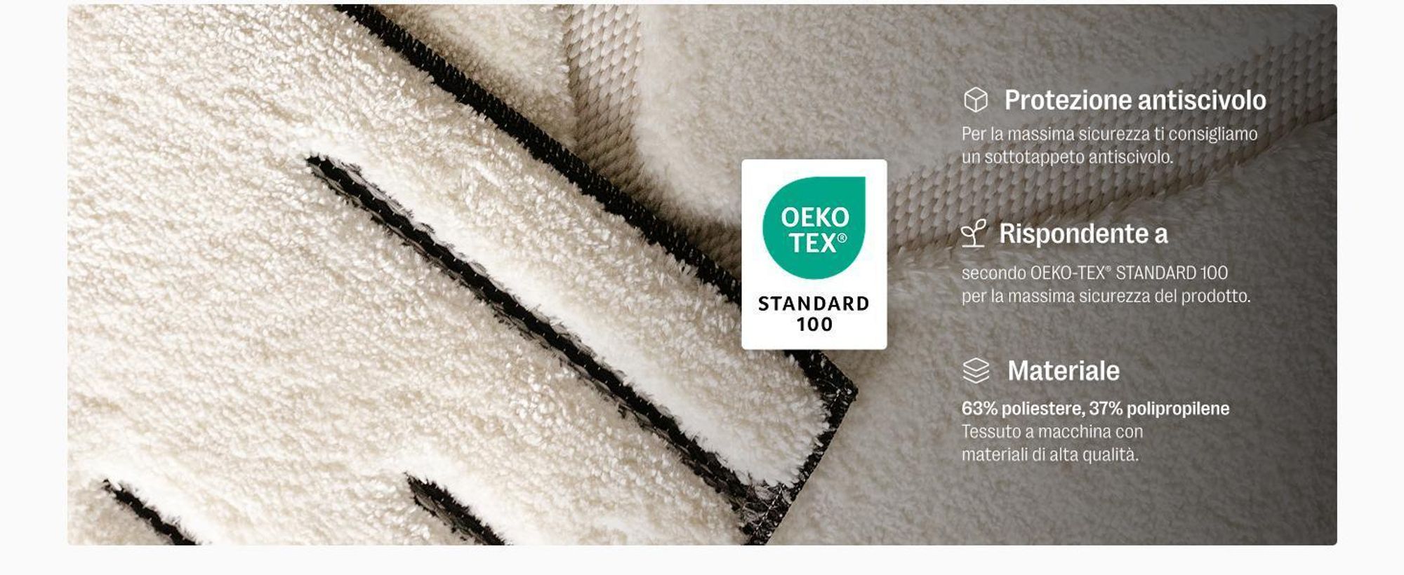 benuta tappeto soggiorno Elvy Crema/Beige 140x200 cm tappeto soggiorno rettangolare fantasia pelo corto morbido soffice