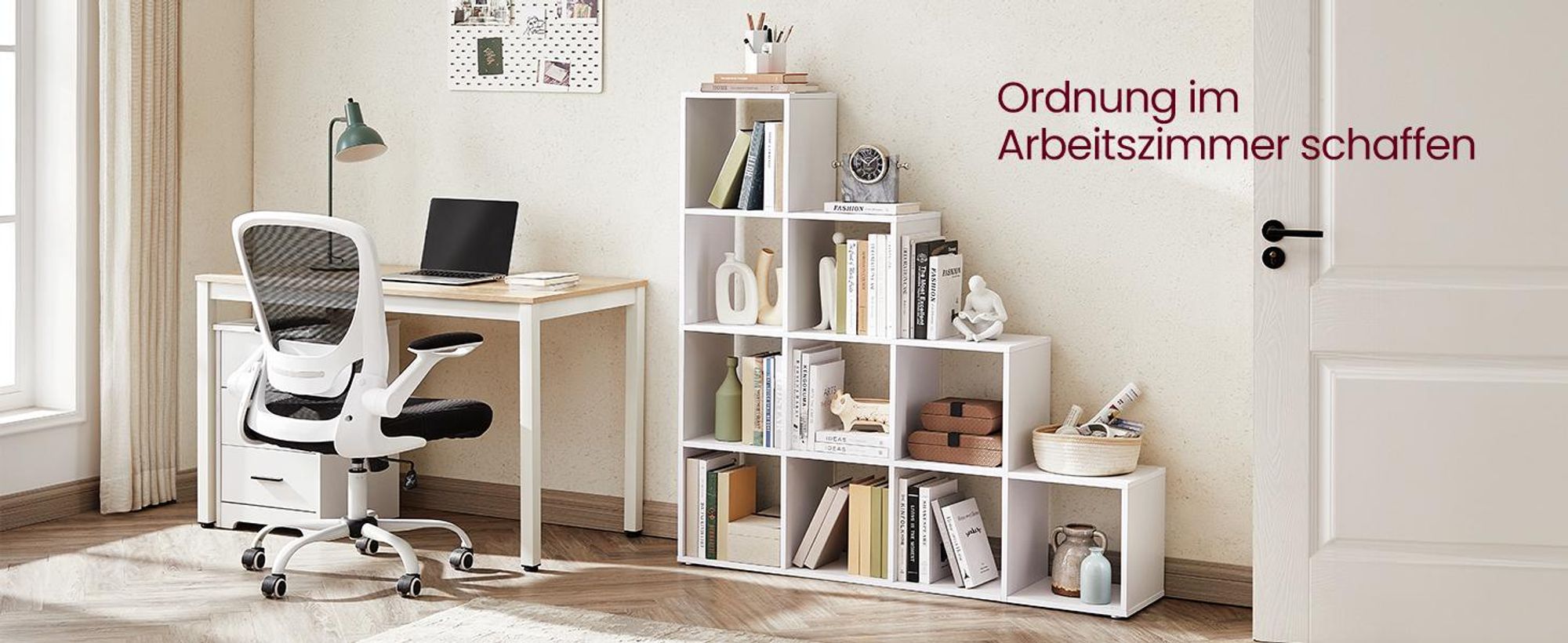 VASAGLE Bücherregal mit 10 Würfeln Raumteiler Treppenregal Standregal weiß