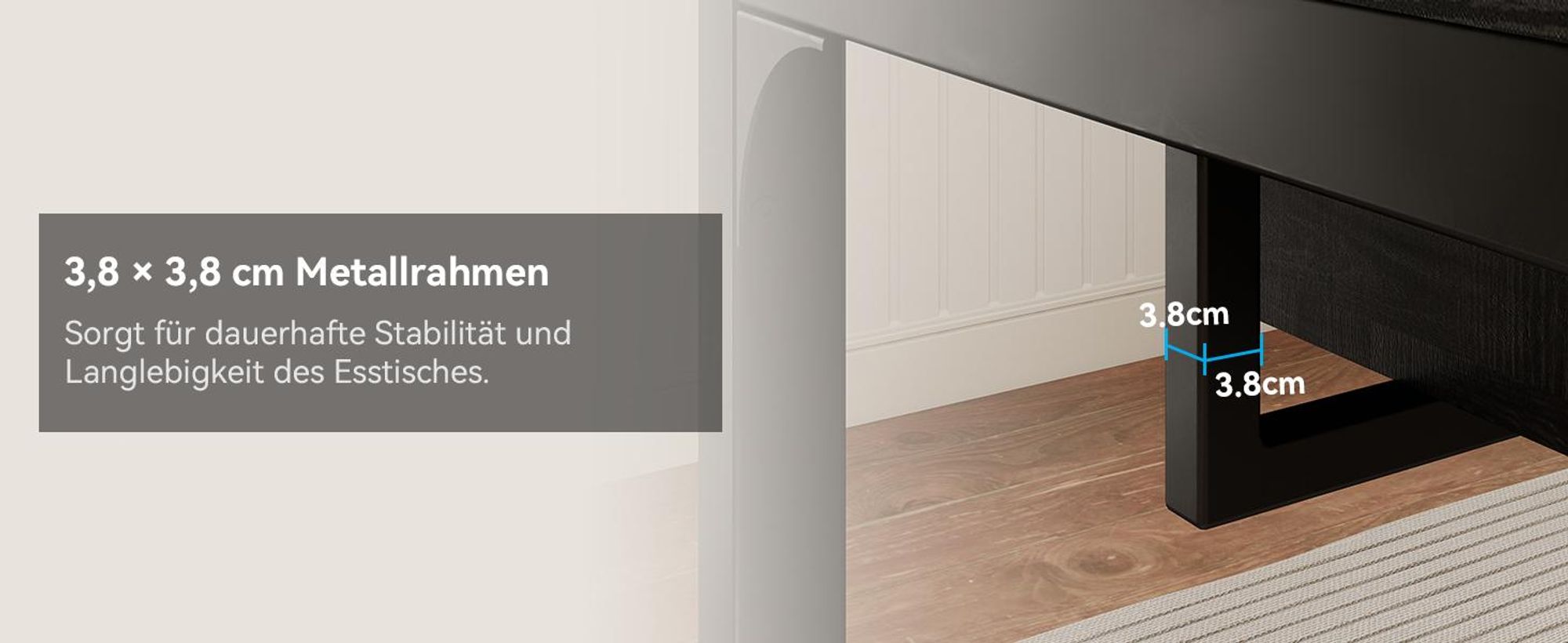 Puluomis Ausziehbarer Esstisch 110-149 cm verstellbar, mit Stauraum MDF Platte, inklusive verstellbaren Füßen für 4-8 Personen schwarz