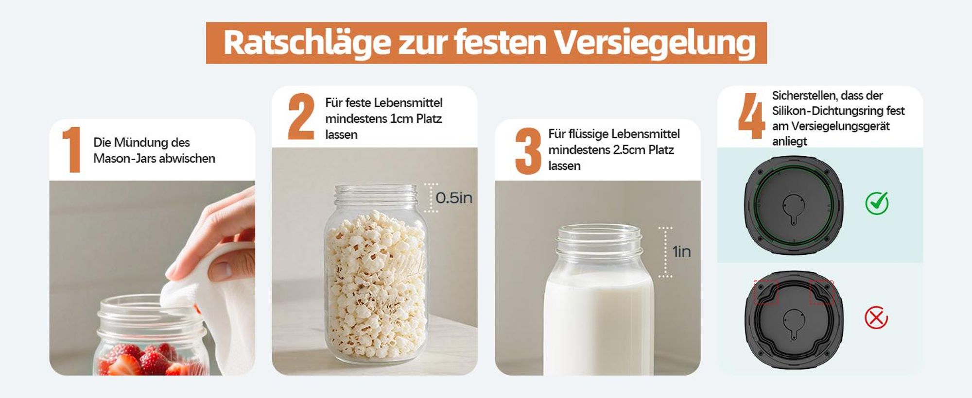 Elektrischer Vakuumierer, Vakuumiergerät, Vollautomatisches, Einmachgläser, mit 2 Gläser 10 Deckeln, für breite Öffnung und normale Öffnung