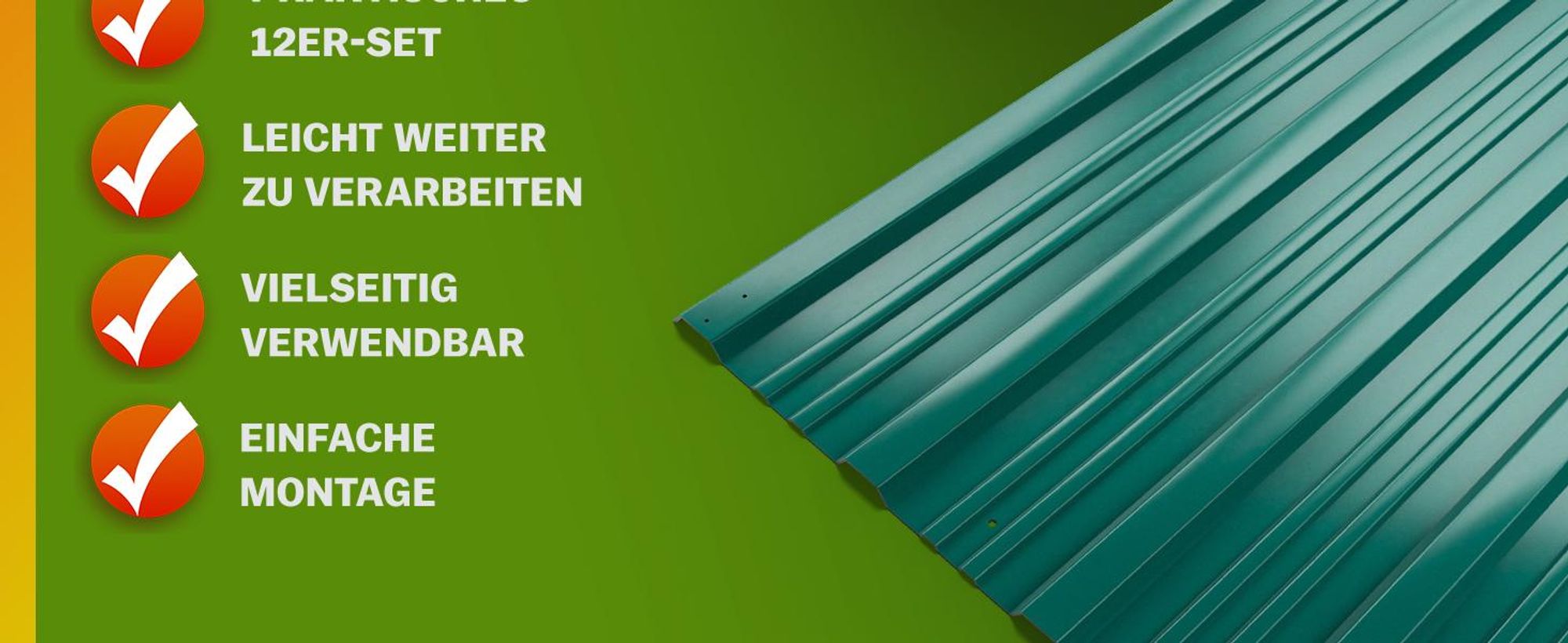 GARDEBRUK® 12x Trapezbech 129x46cm