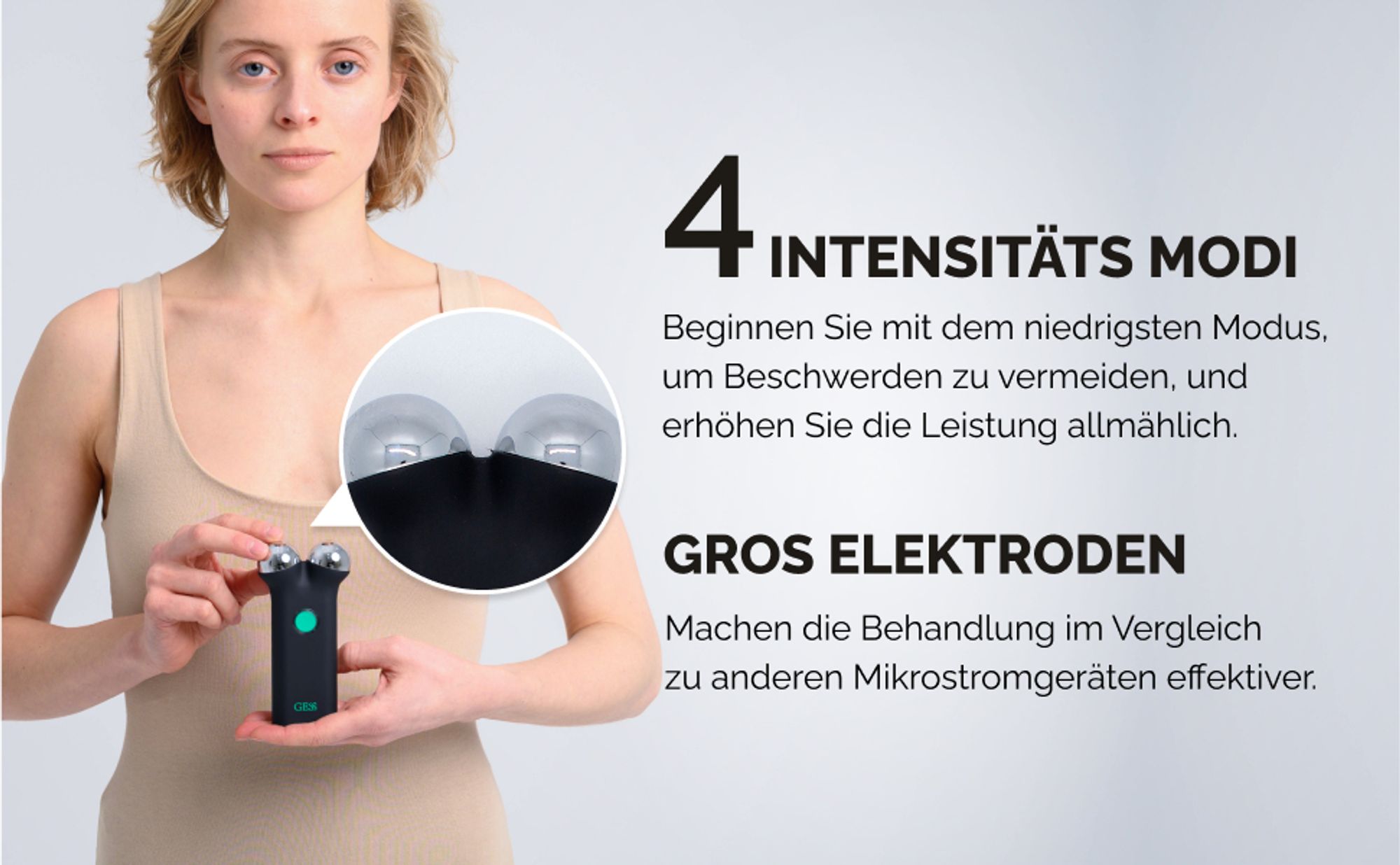 Microcurrent-Massagegerät - Erleben Sie eine jugendliche Haut mit unserer Anti-Aging-Technologie 4 Intensitätsmodi, Anti-Aging-Maschine - GESS SFERA
