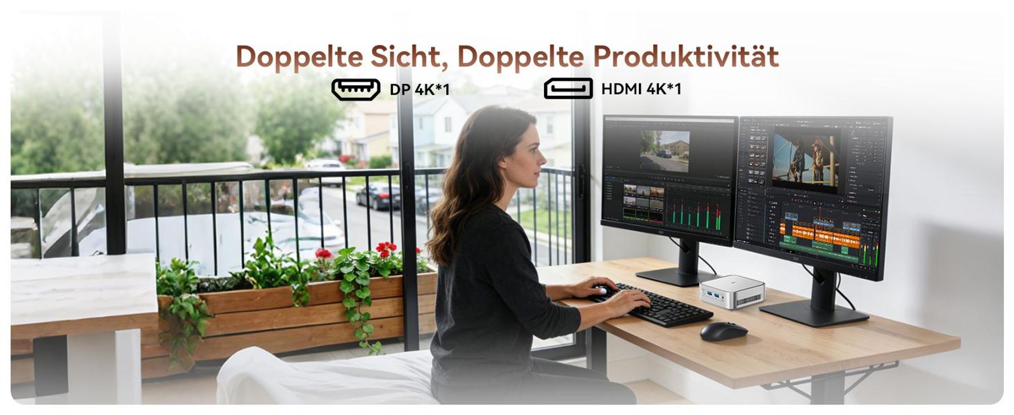 Blackview Huidun H80 MiniPC Desktop PC, AMD Ryzen 5 3500U, 16GB DDR4, 512GB SSD, Dual-Gigabit-LAN, Dual-4K-Ausgang, VESA-Montage, ultra-leise (26dB)