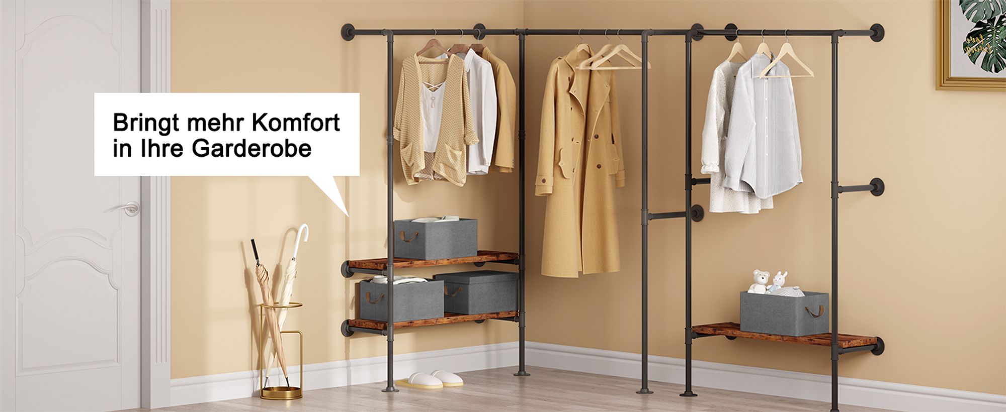 WOLTU 6er Set Aufbewahrungsboxen mit Deckel, mit Griffen, faltbar, Grau, 51L(48x36x30 cm)
