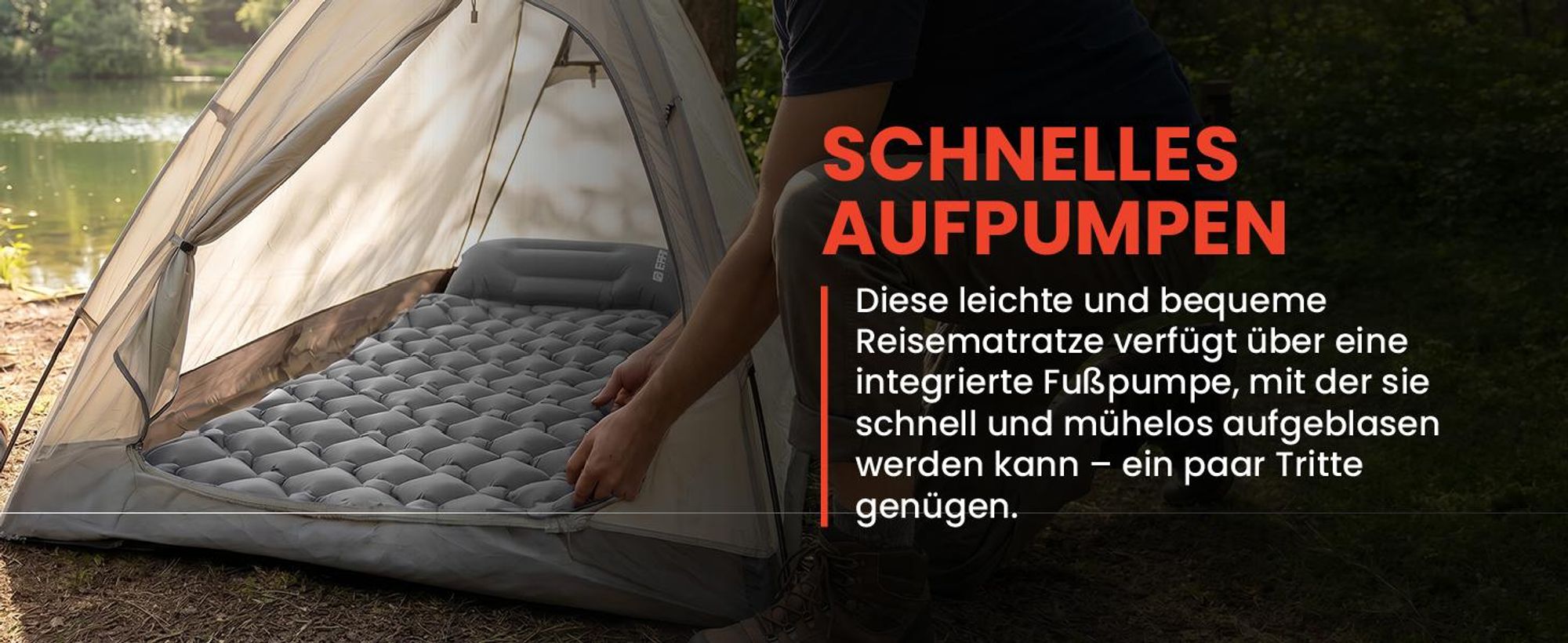Graue Selbstaufblasende Isomatte Luftmatratze Schlafmatte Matratze Camping