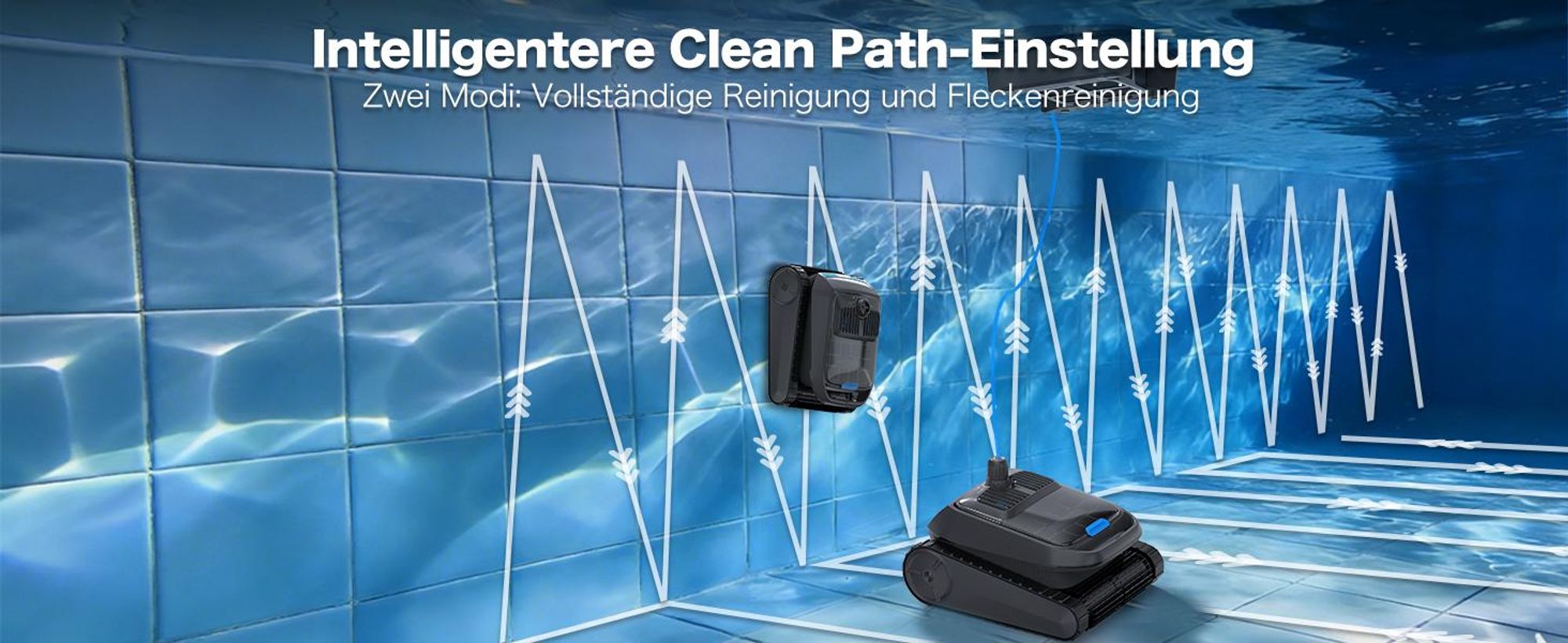 AIRROBO CP400 Poolroboter, Intelligente Navigation, Selbsteinparkfunktion, All-in-One Poolreinigung für Wasseroberfläche/Boden/Wand/Wasserlinie