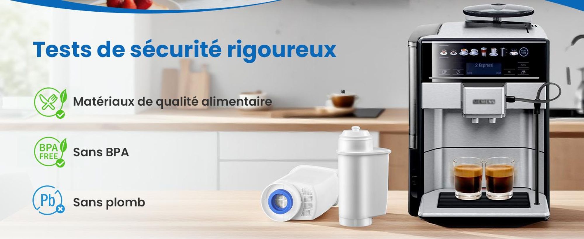 6 filtres à eau pour Siemens EQ Series, EQ5 EQ6 EQ7 EQ9, filtre à eau pour machine à café Brita Intenza 575491, Bosch Vero TZ70003/TCZ7003 Series