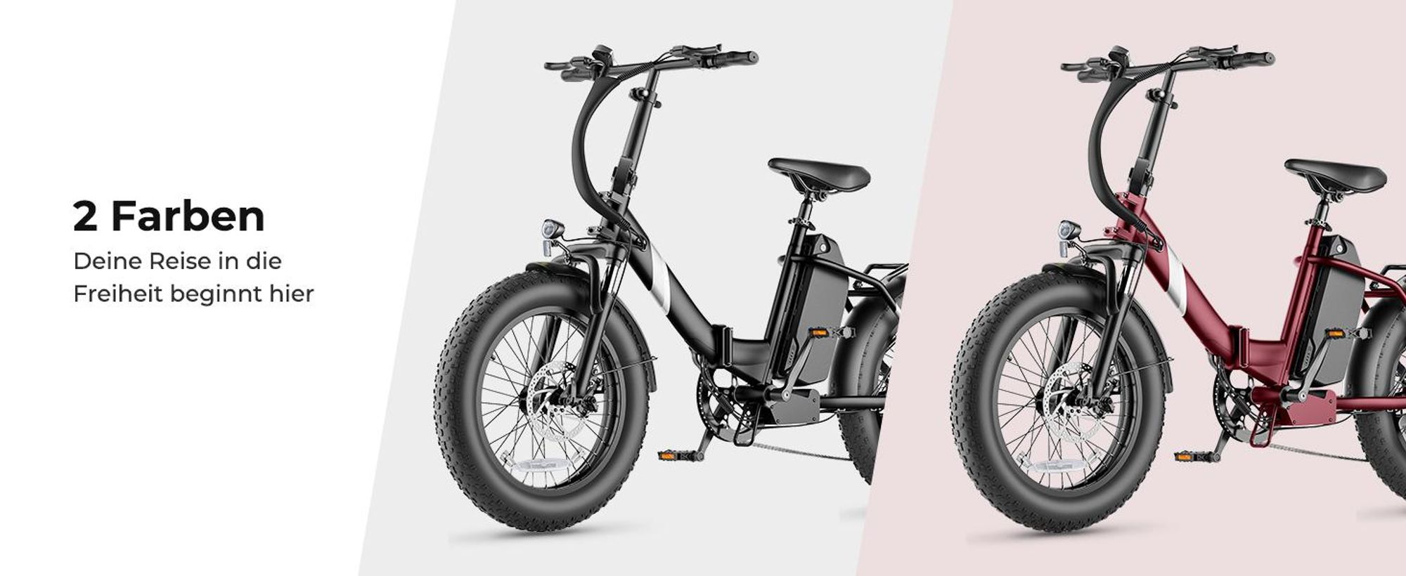 Touroll S3 Faltbares E-Bike 20×3.0 Zoll Fatbike, 65 km Reichweite, 450W Peak, Shimano 7-Gang