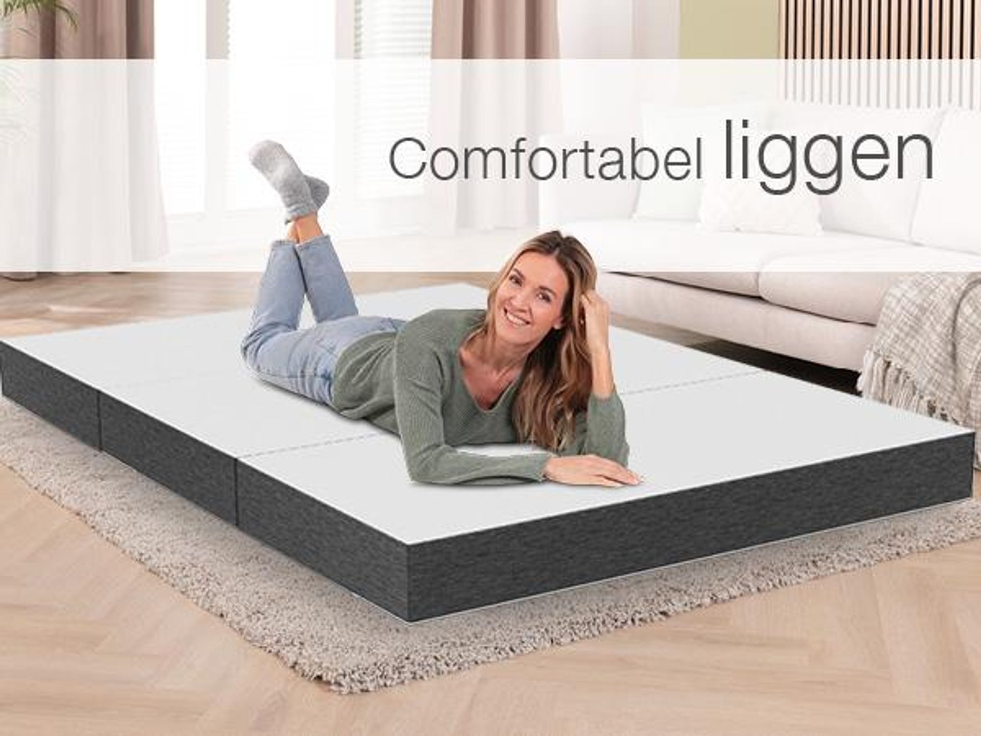 ELONEO Premium Visco Klapbed 160x200 cm, extra hoog 15 cm, inklapbaar gastenbed, opvouwbaar matras, inklapbaar matras, geschikt voor rugklachten, reismatras, inklapbaar gastenbed, wasbaar klapbed