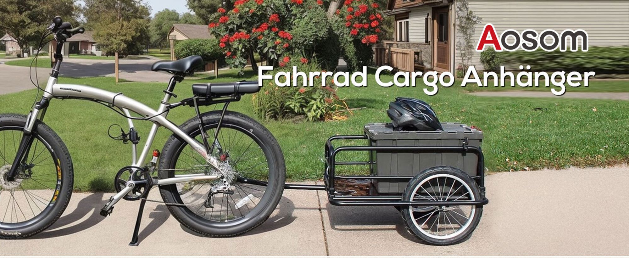 HOMCOM Fahrradanhänger Lastenanhänger für Fahrrad 40kg Belastbarkeit