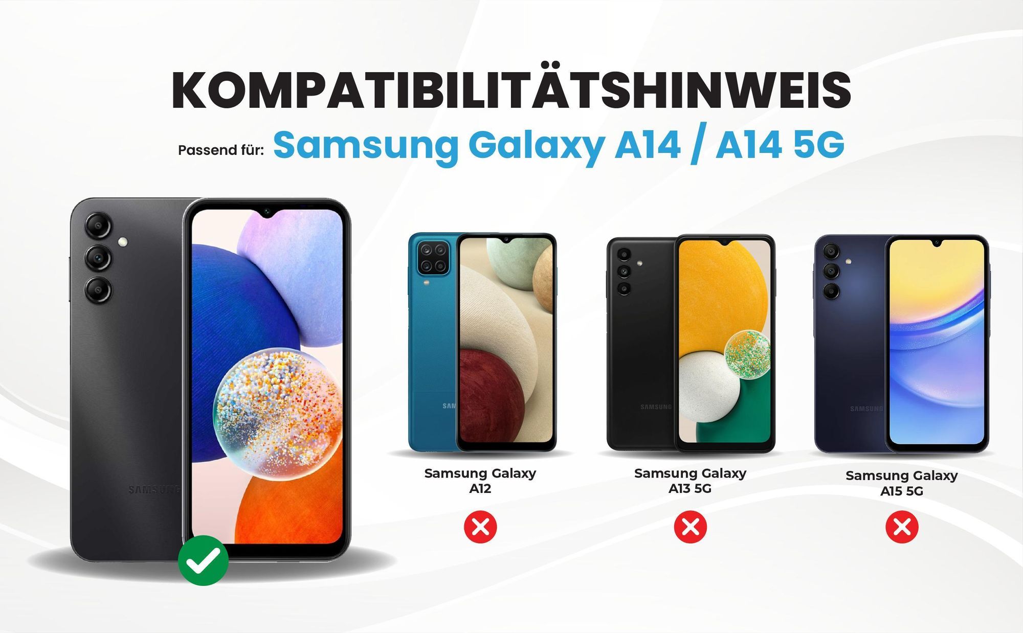 Kompatibilitätshinweise Hülle für Samsung Galaxy A14 / A14 5G