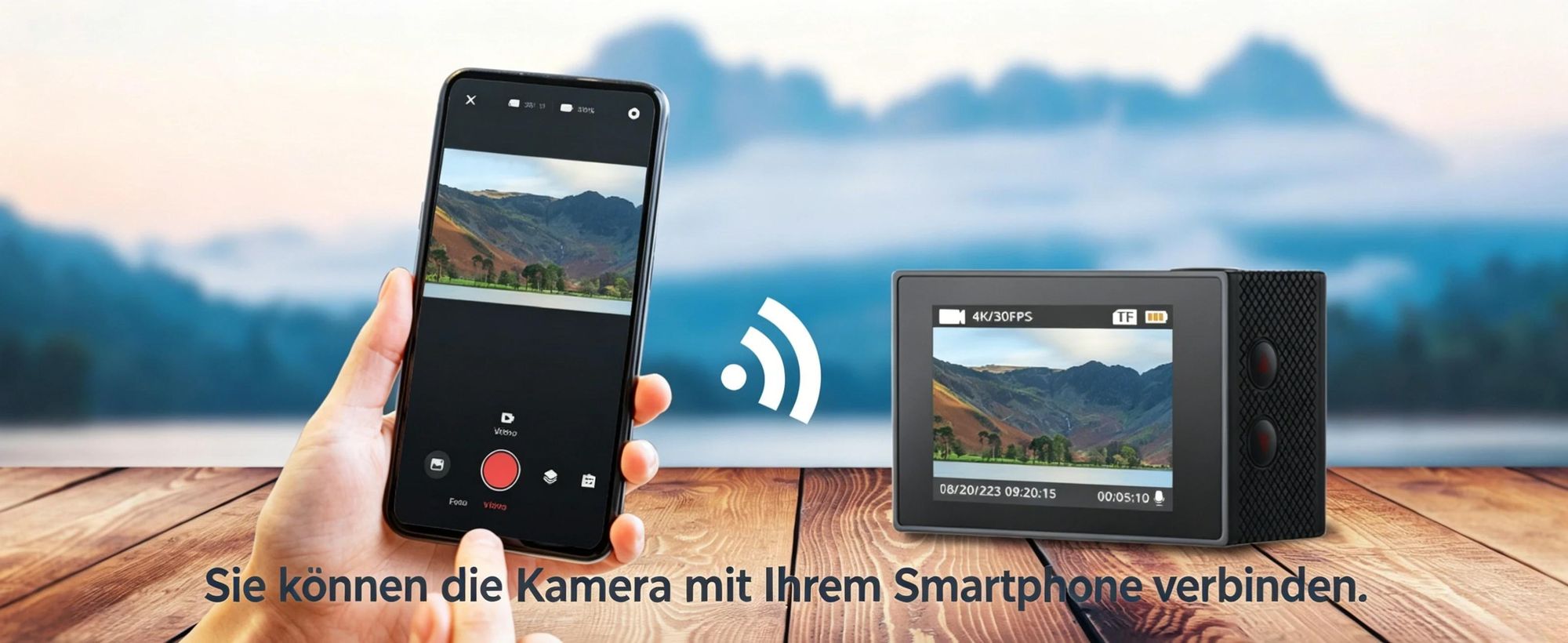 4K Action cam 20MP WiFi Sports Kamera Ultra HD Unterwasserkamera 40m 170 ° Weitwinkel 2.4G Fernbedienung Zeitraffer mit 2 Stk Akkus & 32 GB SD Karte
