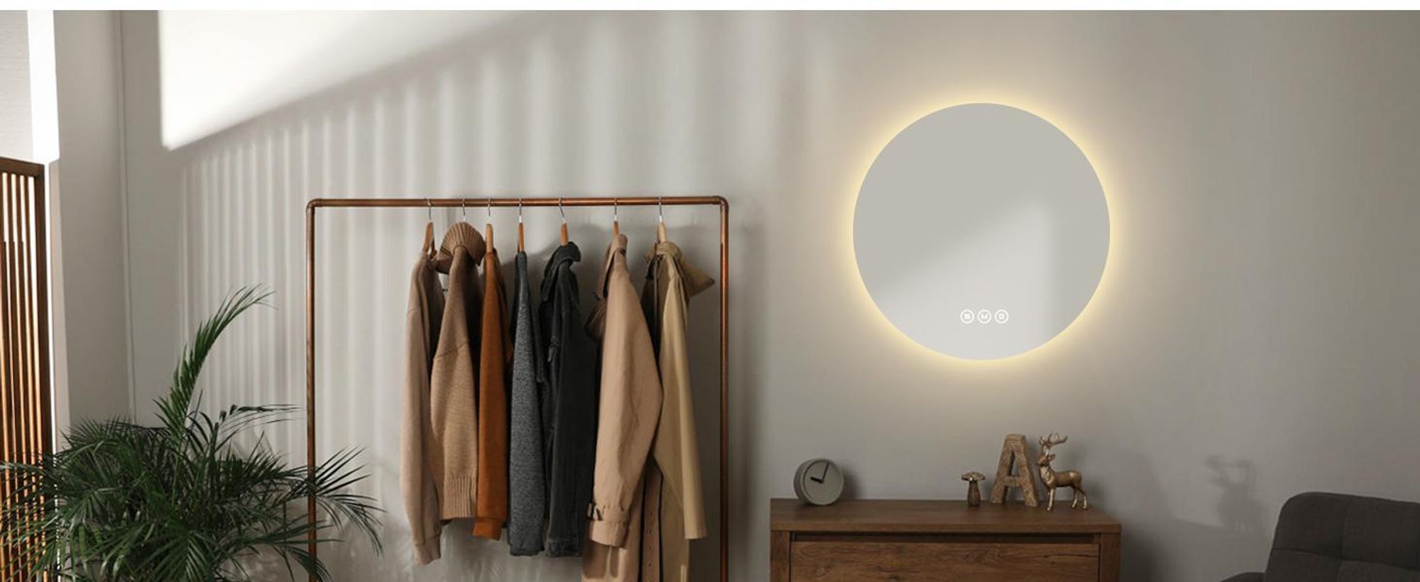 EMKE LED Badspiegel Rund 80 cm mit beschlagfrei Badezimmerspiegel 3 Lichtfarbe Badspiegel dimmbar LED Spiegel mit Touchschalter