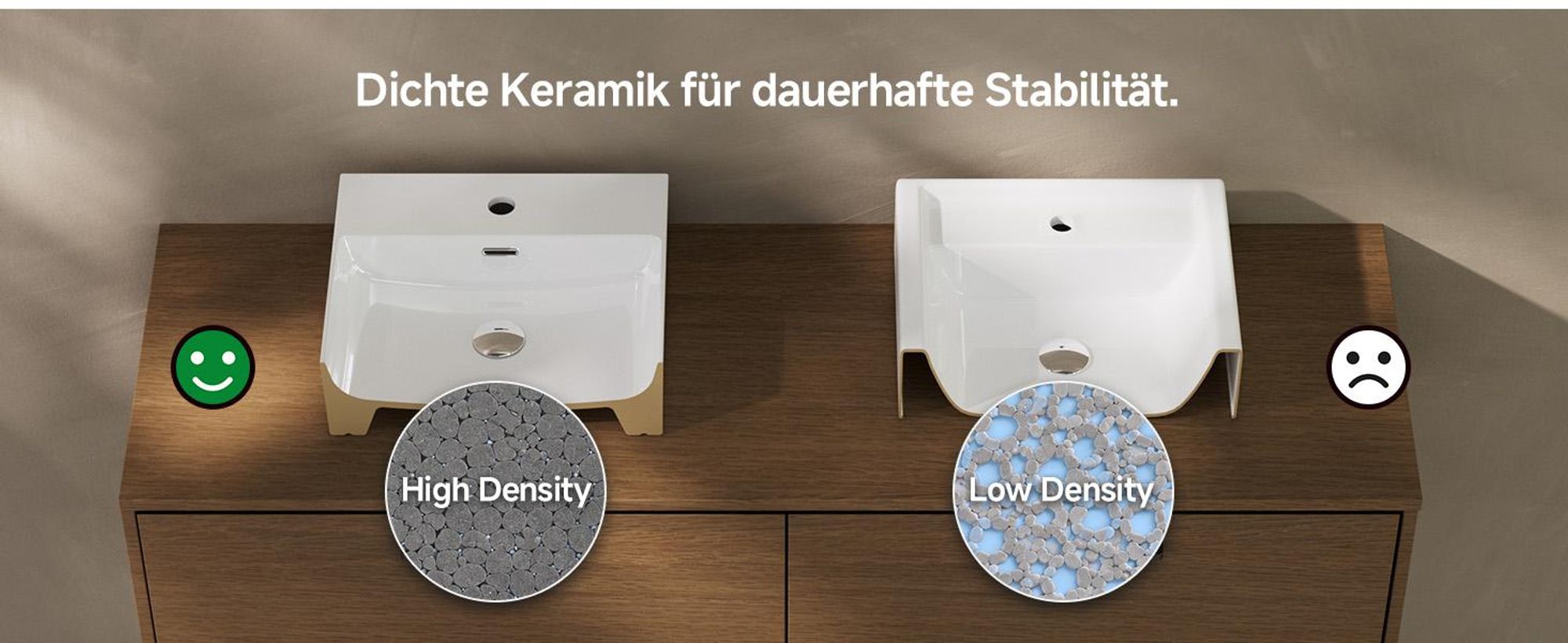 Waschbecken 50x42 cm mit Armatur Set, Keramik Aufsatzwaschbecken eckig, Cecipa MAX Badwaschbecken Wandmontage, Wasserfall Armatur pflegeleicht