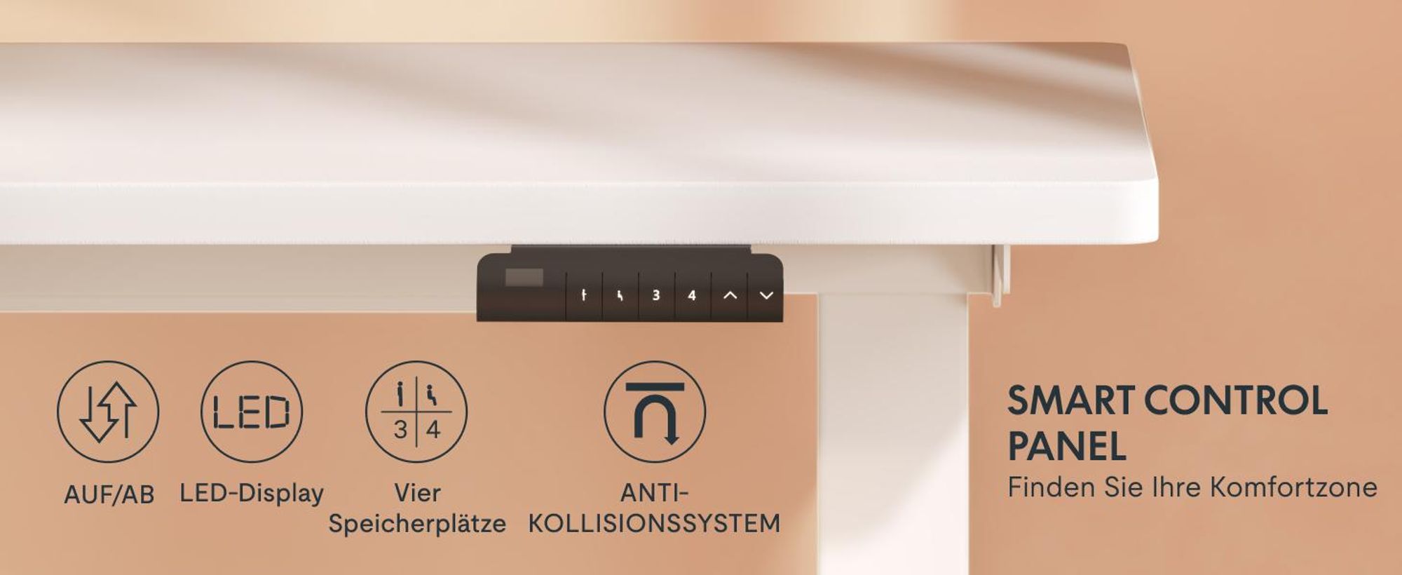 FLEXISPOT Höhenverstellbarer Schreibtisch 140x80cm, Bambus-Tischplatte, 2 starke Motoren, 120 kg Tragkraft, 4 Speicherplätze, Premium-Zubehör-Set Weiß