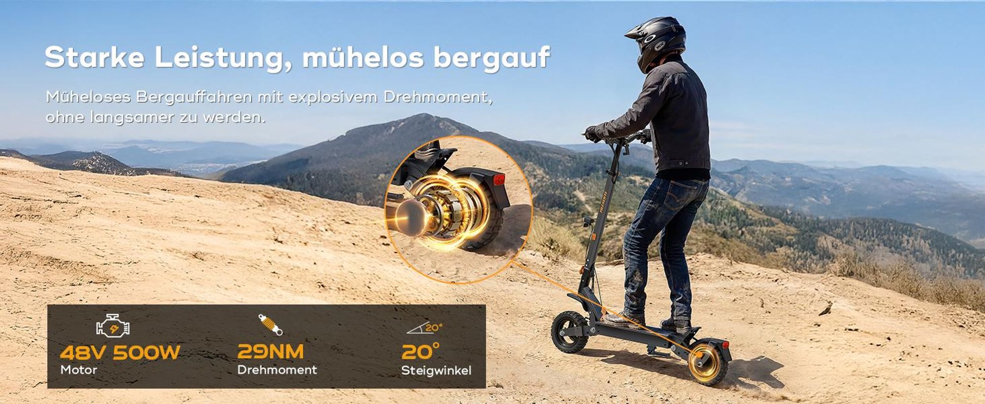 Ausom L1 ABE E-Scooter 90km Reichweite 930W Peak 10 Zoll Tubeless NFC E-ABS StVZO faltbar