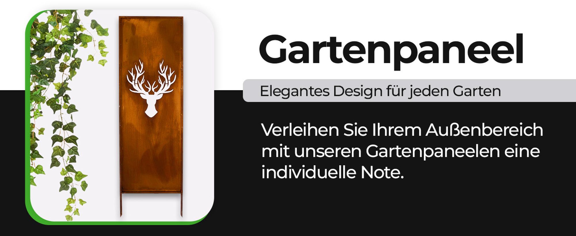 Sichtschutz Metall - 160 cm x 50 cm - Edelrost - Rostoptik Sichtschutz für Garten - Sichtschutzelement - Sichtschutzwand - Gartendekoration Zaun Rost