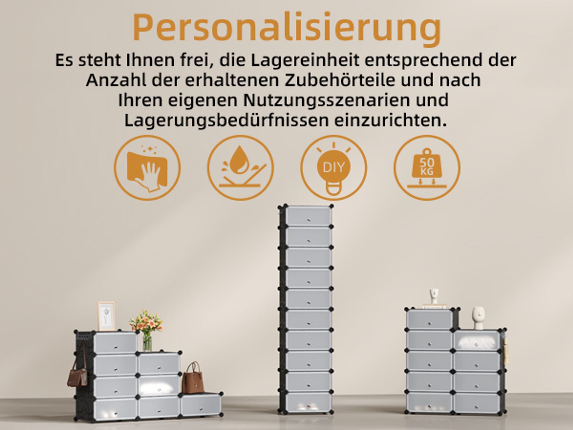 Mondeer Schuhboxen 10er Set Schuhregal Kunststoff DIY Schuhschrank Schuhablage Schwarz