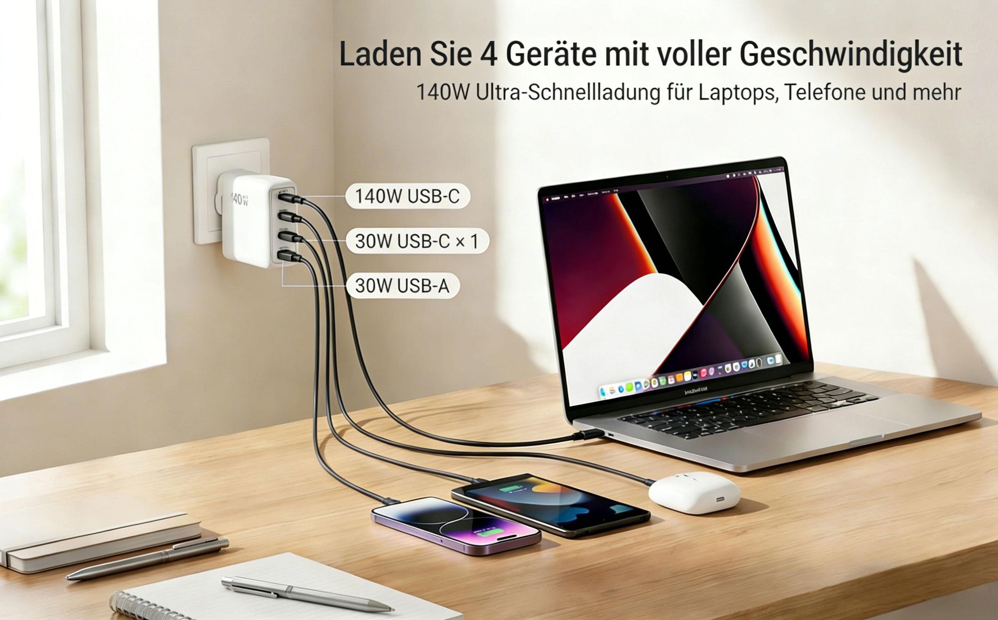 Schnellladegerät,USB-C/USB-A Power Adapter,Ladegerät,Power Adapter,Adapter