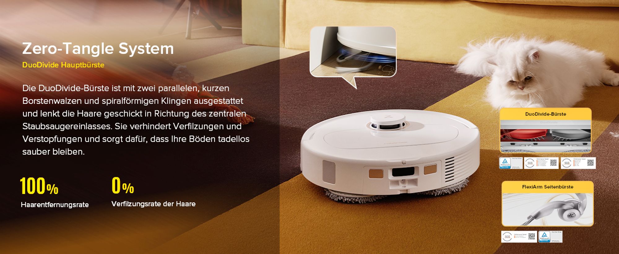 Roborock Qrevo S5V Staubsauger Roboter 12.000 Pa (Upgrade von S7 Pro Ultra), Zero-Tangle System, Multifunktions-Dock,PreciSense-LiDAR-Navigation, Weiß