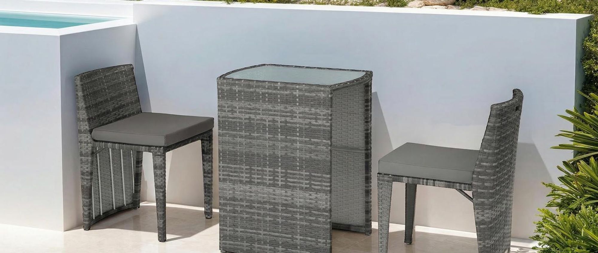 tectake® Aluminium Rattanset Hamburg wetterfest und UV-beständig