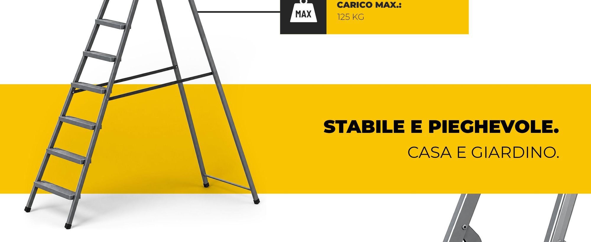 DRABEST | scala in acciaio, scala per uso domestico, scala a 8 gradini, scaletta pieghevole, in acciaio, universale, fino a 125 kg