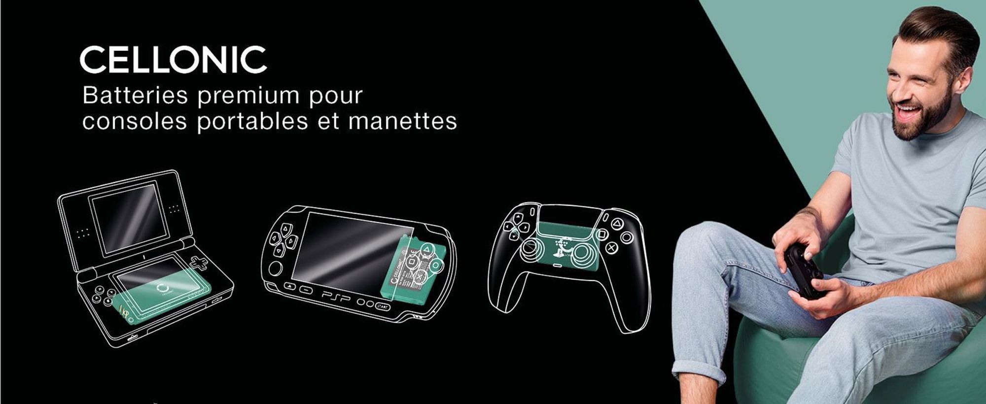 CELLONIC 1x Batterie pour Console de jeux Compatible avec Nintendo 3DS, 2DS, Switch Pro Controller, CTR-003 - (1300mAh, 3.7V)