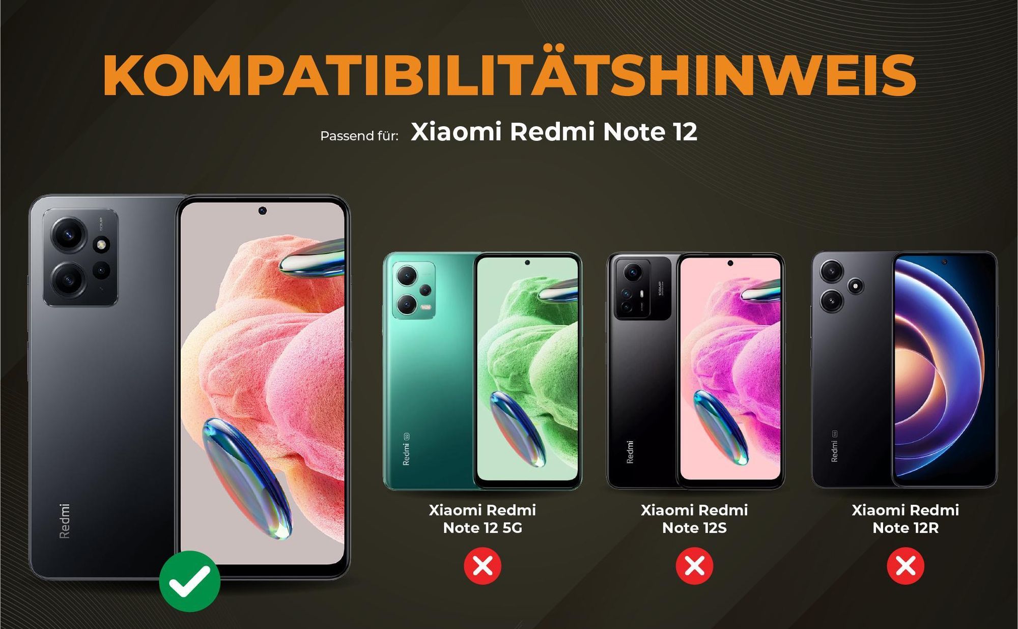 Kompatibilitätshinweise Hülle für Xiaomi Redmi Note 12