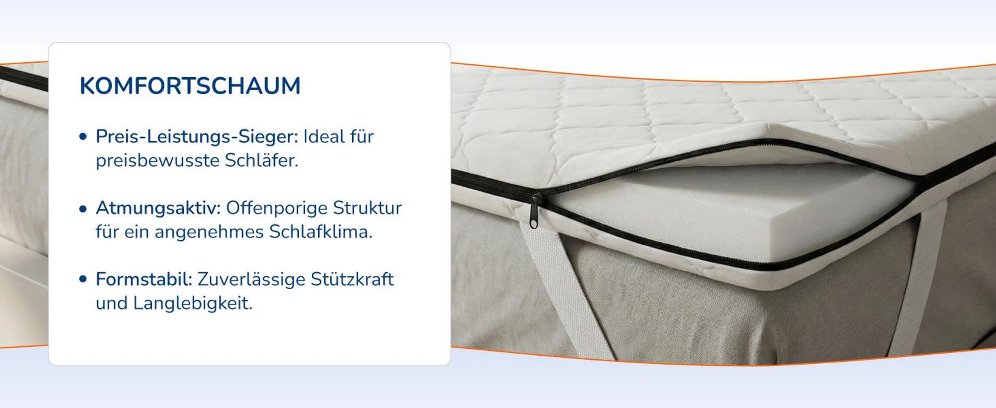 MSS e.K. Komfortschaum Matratzentopper 80 x 190 cm | optimale Körperanpassung | Mattress Topper 80x190 | designed und produziert in Deutschland