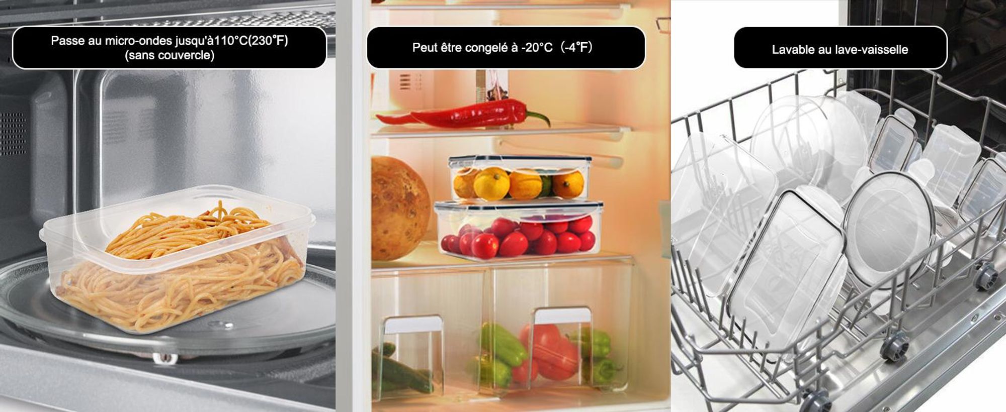 Lot YASHE de 19 boîtes alimentaires, 38 pièces, 9,66 L