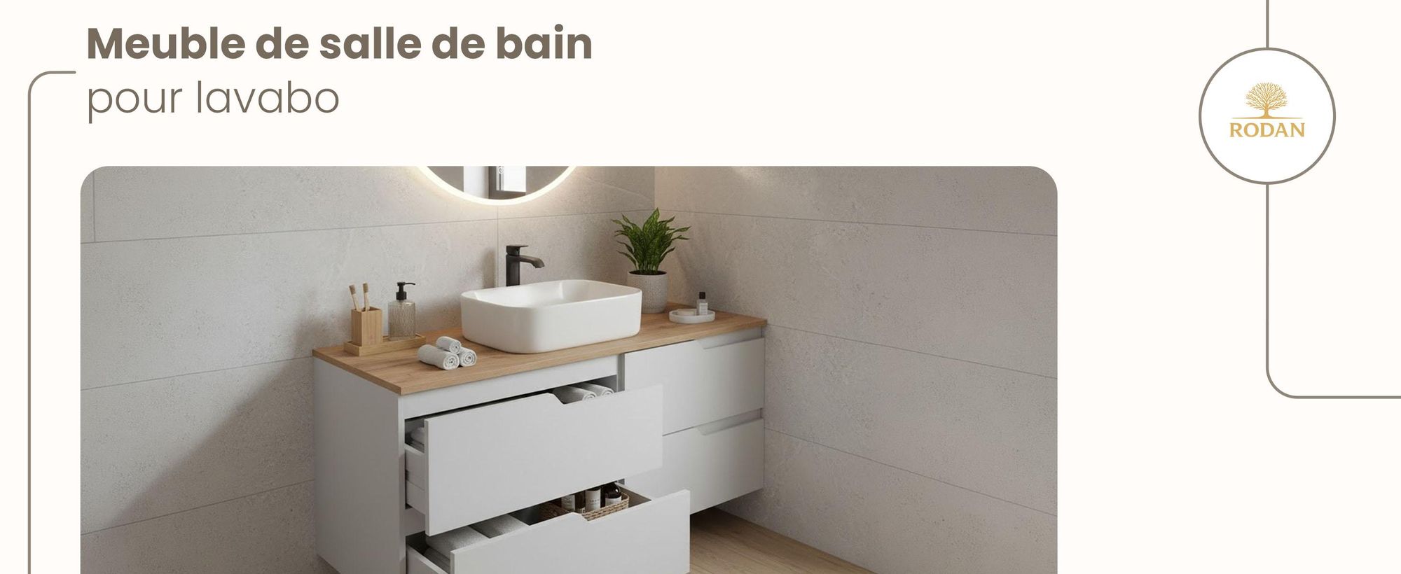 RODAN, meuble de salle de bain, armoire moderne, meuble sous vasque, meuble sous lavabo