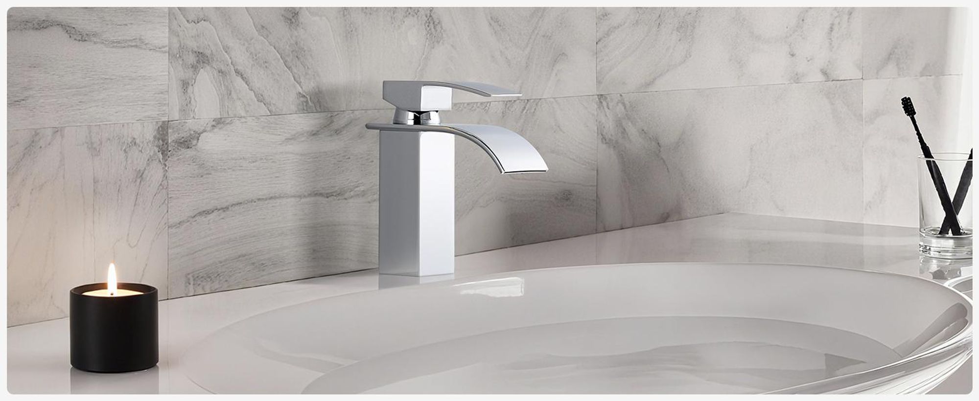 CECIPA MAX Wasserhahn Bad Schwarz,Wasserfall Waschtischarmatur Einhandmischer Armatur Waschbecken mit Auslauf Höhe 85 MM,Wassersparend, Energiesparend