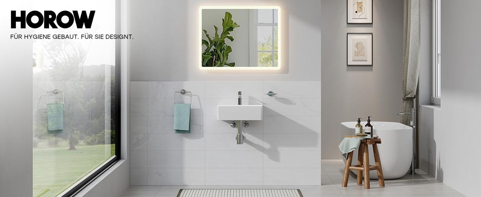 HOROW Waschbecken Wandmontage Waschtisch Keramik Hängewaschbecken 39 x 30 cm Aufsatzwaschbecken mit Hahnloch ohne Überlauf für Klein Gäste WC