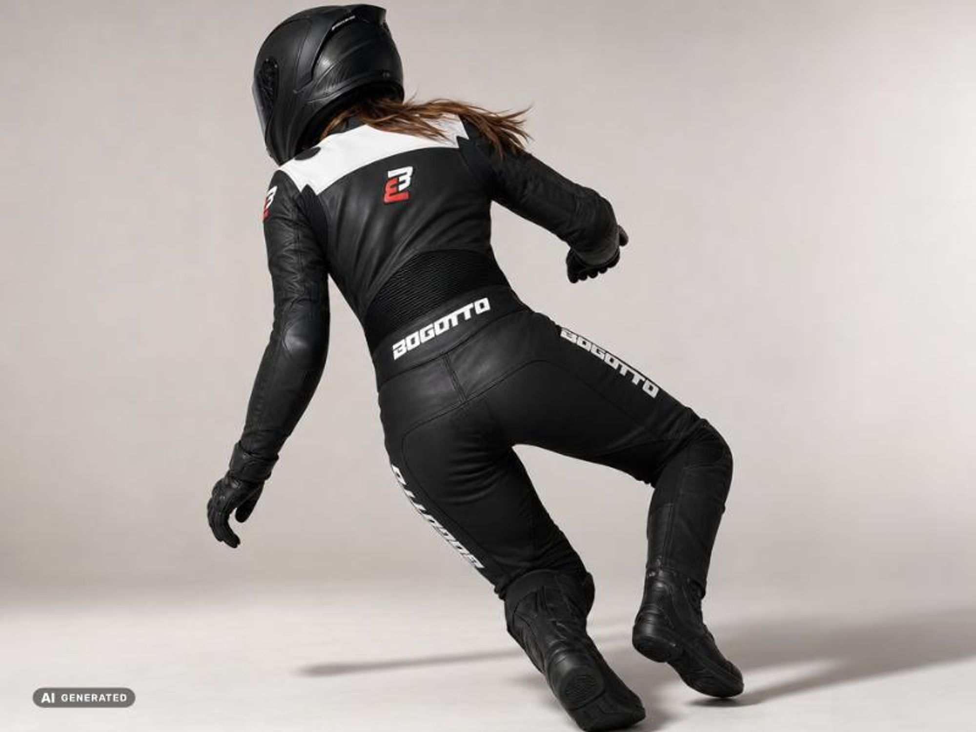 Bogotto Losail 2-Teiler Damen Motorrad Lederkombi, schwarz/weiß, 36