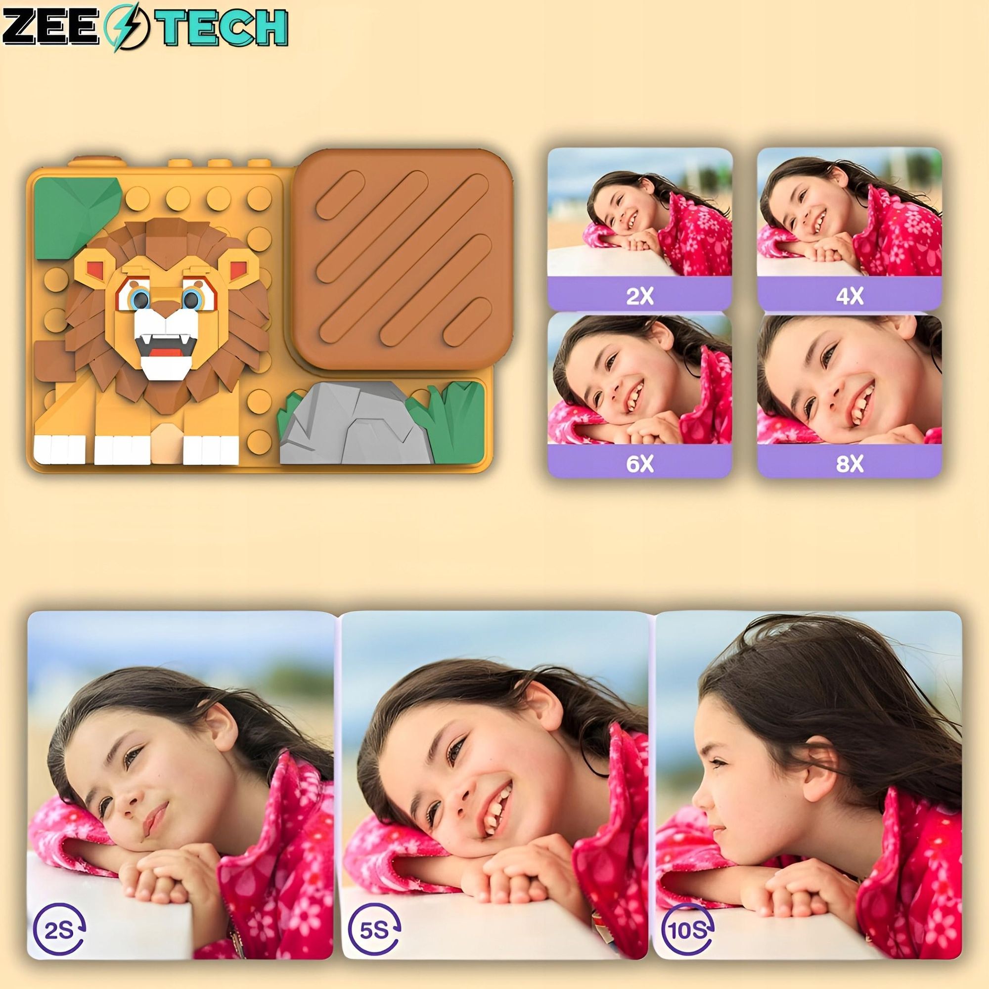 Digitale Kinderkamera 40Mp Selfie-Kamera Spiele + 32Gb Karte