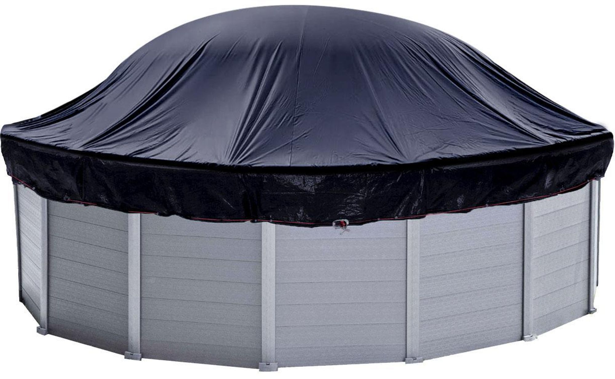 Poolabdeckung Rund für 600-650 cm Pools | Planenmaß Ø 720 cm | Schwarz | Sommer & Winter Poolplane | Solar Abdeckplane 200 g/m² PE Zweifach Beschichtete Abdeckung | Solarplane UV-Resistent