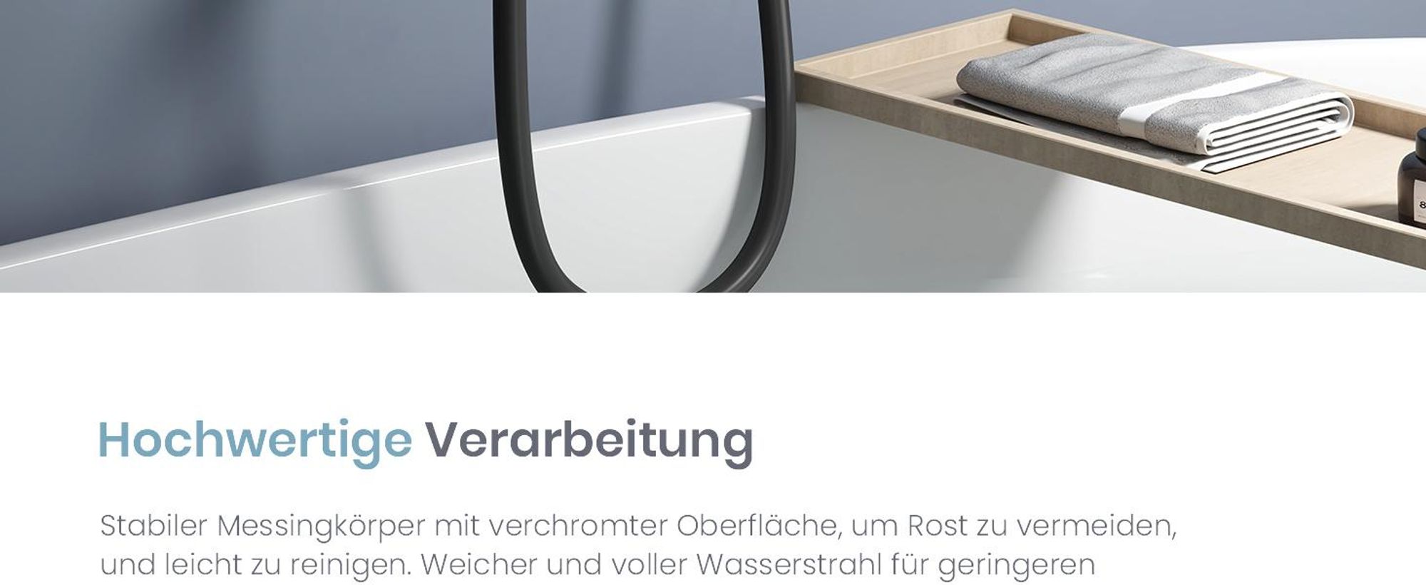 EMKE Badearmatur Wannenarmatur Einhebelmischer Badewanne Wasserhahn aus Messing, Wandmontage Wannenmischer Schwarz Matt